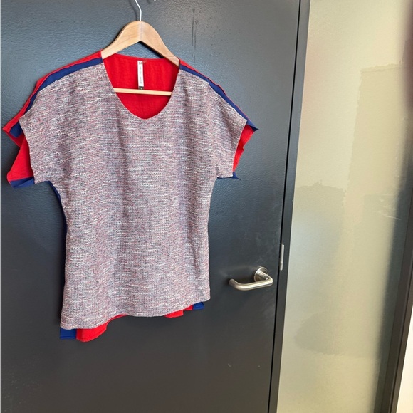 Sachin + Babi S EUC ribbon Red and Blue Blouse - Picture 10 of 16